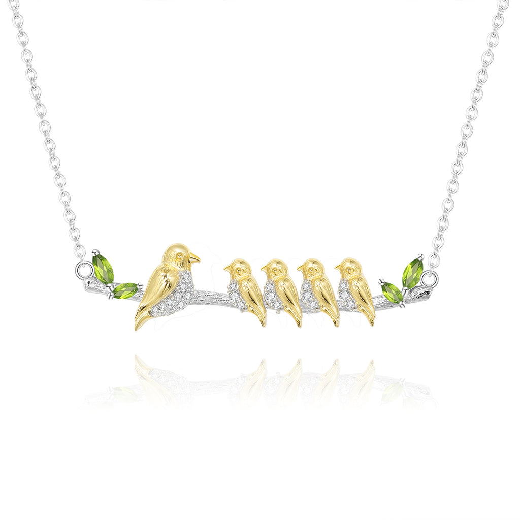 Designer Style High-End Pendant Bird Natural Style Design S925 Silver Natural Gemstone Necklace Pendant