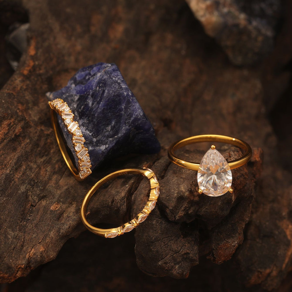 S925 Silver Moissanite Ring Set Stacking Combination for Women Elegant Hot-Selling Style