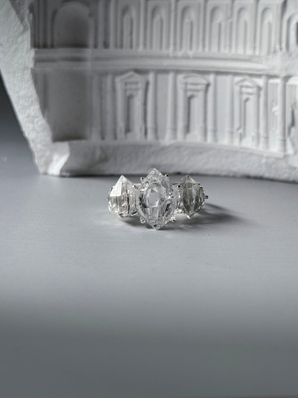 Natural Flash Crystal Ring Original Design Customization Silver Ring · White Flash Version 925 Silver Open Ring