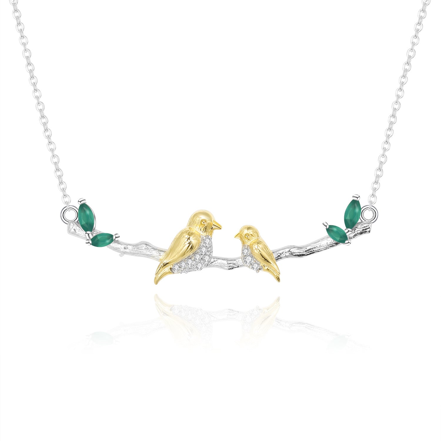 Designer Style High-End Pendant Bird Natural Style Design S925 Silver Natural Gemstone Necklace Pendant