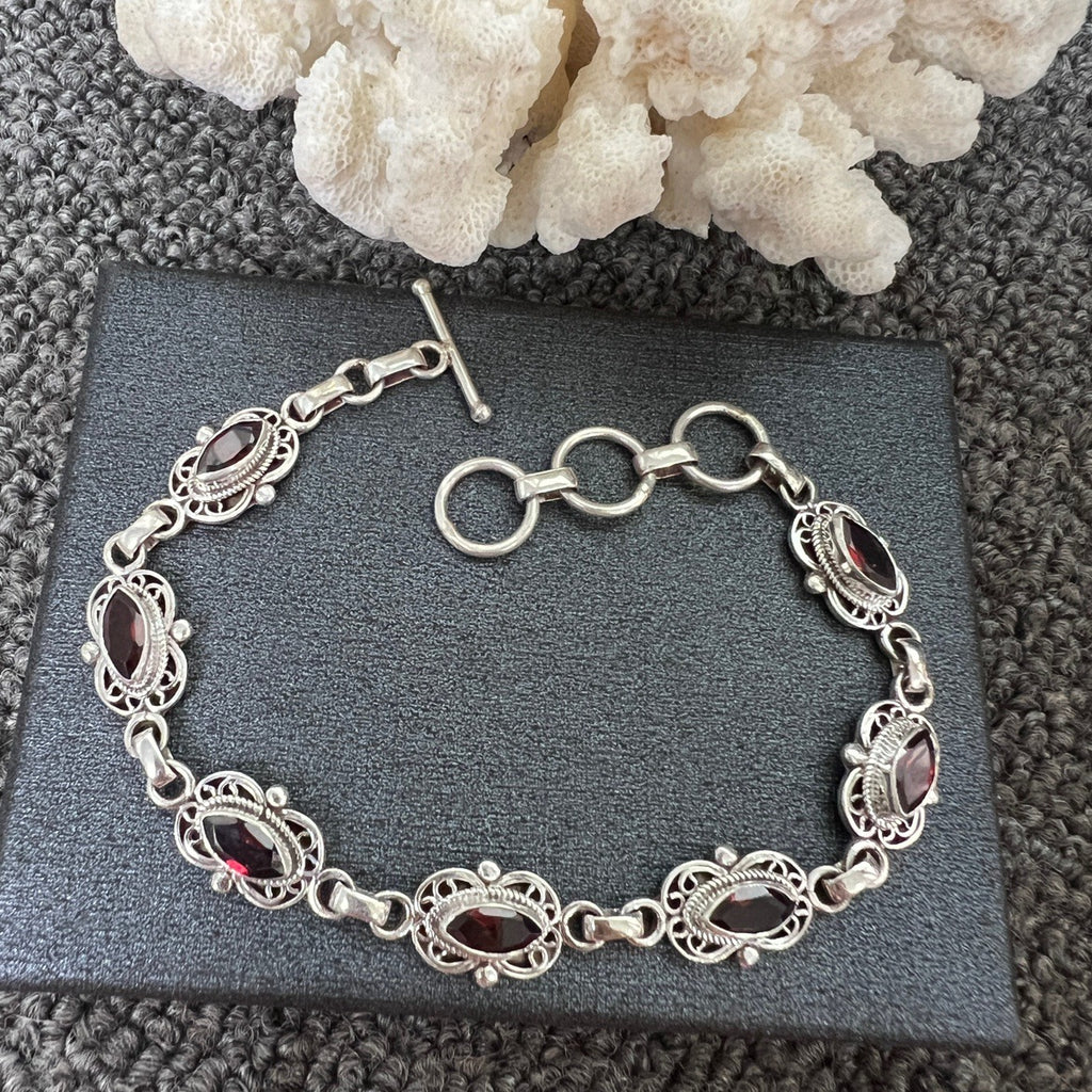 Nepal Handmade 925 Inlaid Yellow Crystal Ruby Amethyst Opal Stone Vintage Bracelet