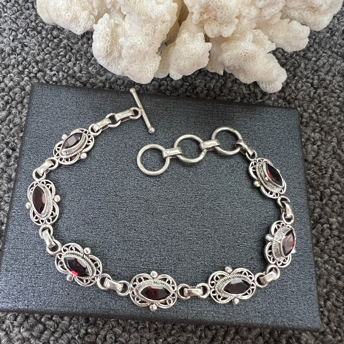 Nepal Handmade 925 Inlaid Yellow Crystal Ruby Amethyst Opal Stone Vintage Bracelet