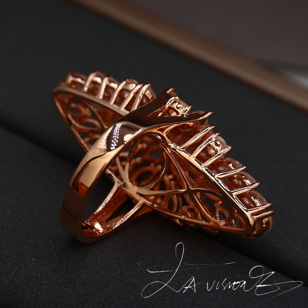 Second-hand Jewelry S925 Inlaid Natural Rose Quartz Ring