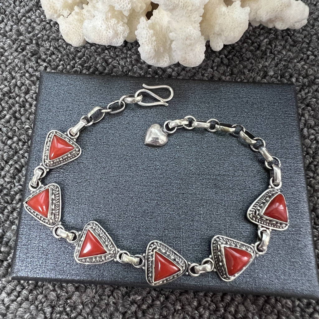 Nepal Handmade 925 Inlaid Yellow Crystal Ruby Amethyst Opal Stone Vintage Bracelet