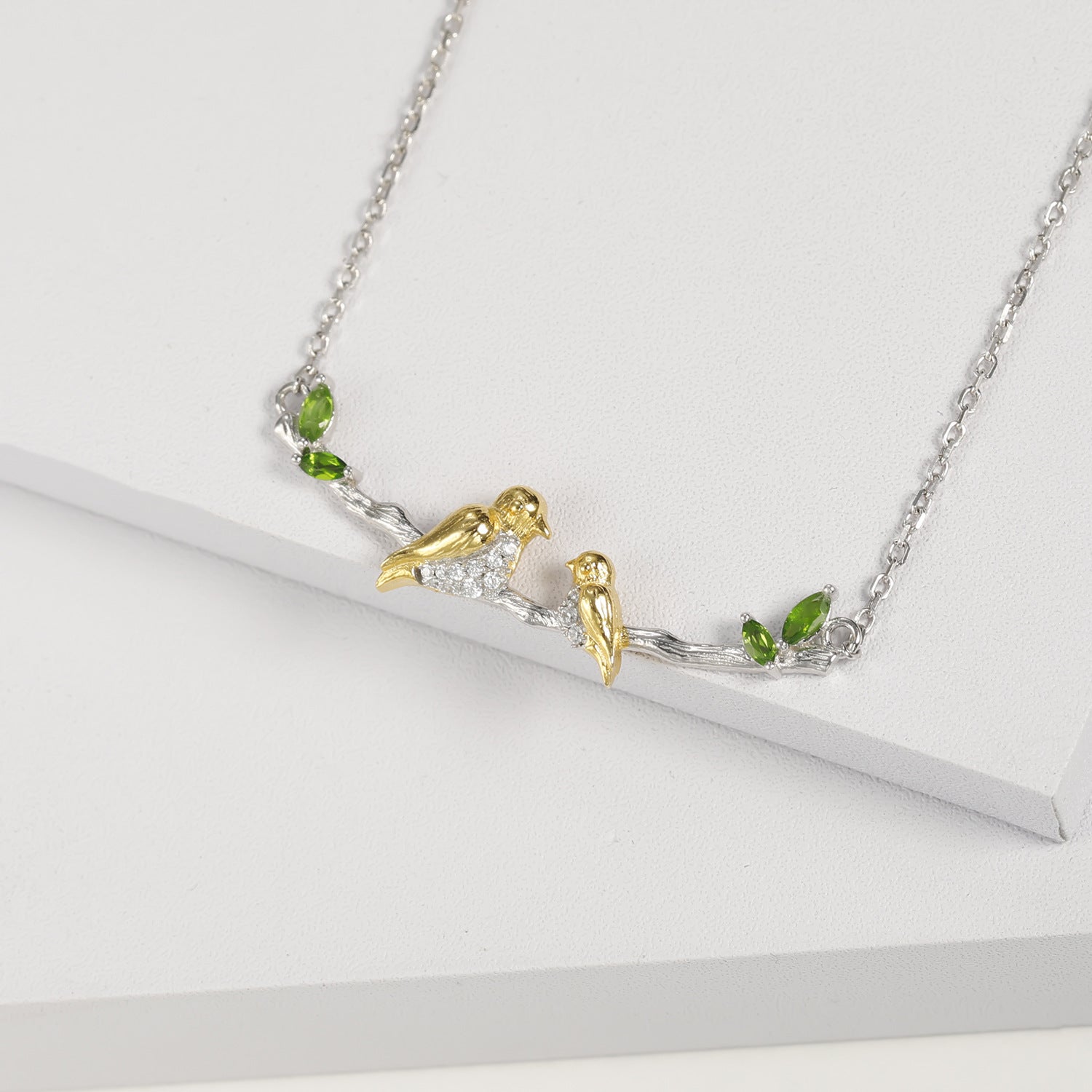 Designer Style High-End Pendant Bird Natural Style Design S925 Silver Natural Gemstone Necklace Pendant